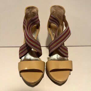 Bakers McKenna 9B Heels – Multi Color Elastic Straps, Used, No Original Box